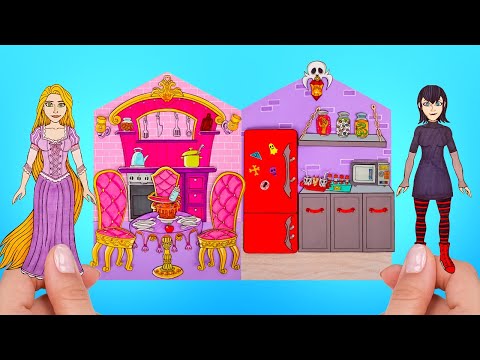 La casa de la princesa contra la casa del vampiro Los mejores juegos y manualidades de papel