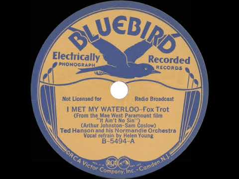 1934 Ted Hanson - I Met My Waterloo (Helen Young, vocal)