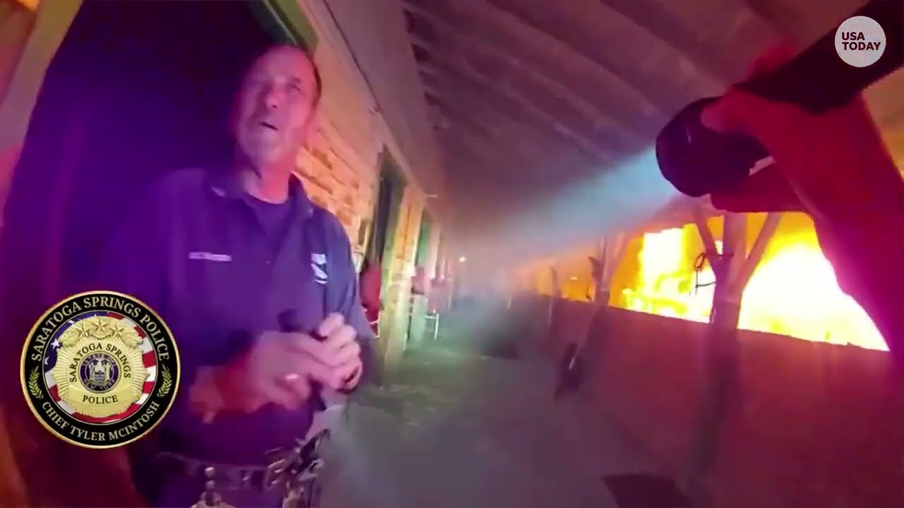See tense footage of horse rescue by Saratoga Springs police after barn catches fire