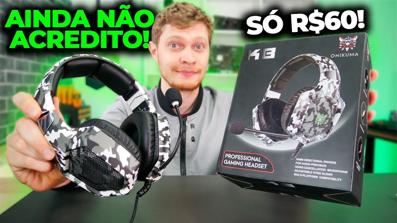 SÓ R$60? HEADSET GAMER BOM E BARATO DO ALIEXPRESS! EU NÃO ACREDITEI NESSA QUALIDADE, ONIKUMA K8