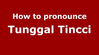 How to pronounce Tunggal Tincci