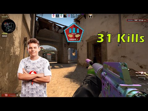 CSGO POV| MOUZ frozen SMURFING Mirage Faceit Lv.10 with Bymas| 31 frags 3.4 k/d (Funny Voice Comms)