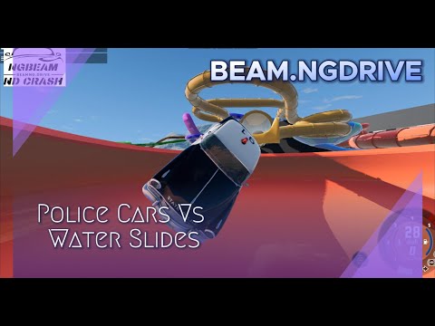 Cars VS Water Slides Parkour #4 -  Crash Beam - BeamNG Drive #beamngdrive