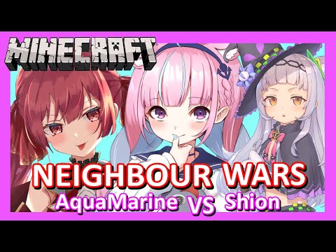 OtakMori Translations - VTubers - 【Hololive】Shion VS AquaMarine: Neighbour Wars【Minecraft】【Eng Sub】