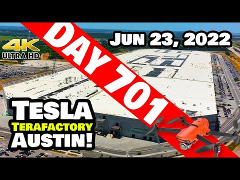MORE CATHODE & SOLAR PROGRESS AT GIGA TEXAS! - Tesla Gigafactory Austin 4K  Day 701 - 6/23/22 -Tesla