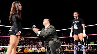Paul Heyman calls out a WWE referee then proposes to AJ Lee: Raw, Sept, 24, 2012 video