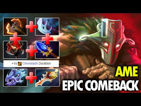 Epic Comeback. Crazy Late Game Aghanim Juggernaut with Divine Rapier by AME.