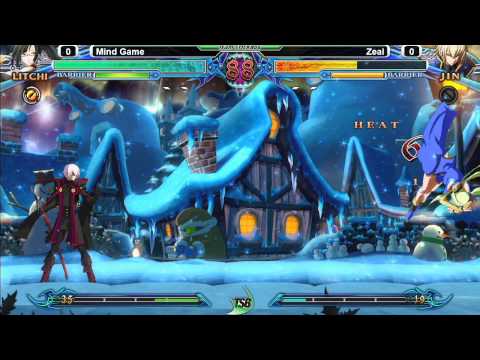 Blazblue:Chrono Phantasma @ TGITSB #1 - Mind Game (Litchi) vs Zeal (Jin)
