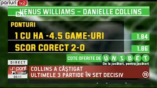 UPZ: Meciul zilei, V. Williams – Collins + Ostapenko – Svitolina » Show la Miami!