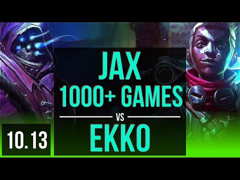JAX vs EKKO (JUNGLE) | 1.5M mastery points, 1000+ games | KR Diamond | v10.13