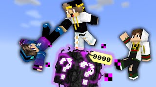 ماين كرافت ولكن تحديت اصدقائي في سباق اللكي بلوك الغريبة وحصل شيء غريب ( النهاية الحزينة )????????
