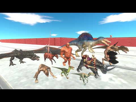 Speed Race Carnivore Dinosaurs vs Fantasy Long Road Tournament - Animal Revolt Battle Simulator