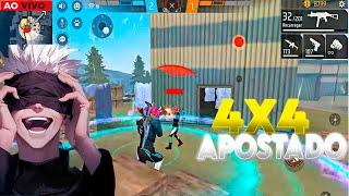 LIVE ON ,FREE FIRE AO VIVO 💜4X4 COM INSCRITOS ,COM MELHOR EMULADOR+ SENSI MORANGO, SALINHA INFINITA