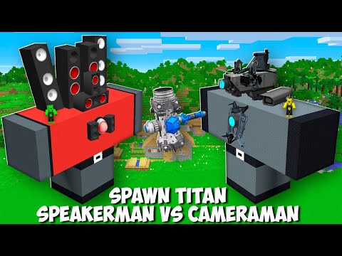 What if you SPAWN SPEAKERMAN TITAN vs CAMERAMAN TITAN in Minecraft ? BIGGEST SKIBIDI MOB !