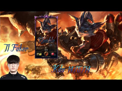 Highlights T1 Faker play Rumble vs Zed Mid KDA 14/5/14