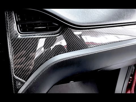 2012 2021 Model S & X Dashboard & Center Console Upgrade Kit 7 Pieces Real Molded Carbon Fiber