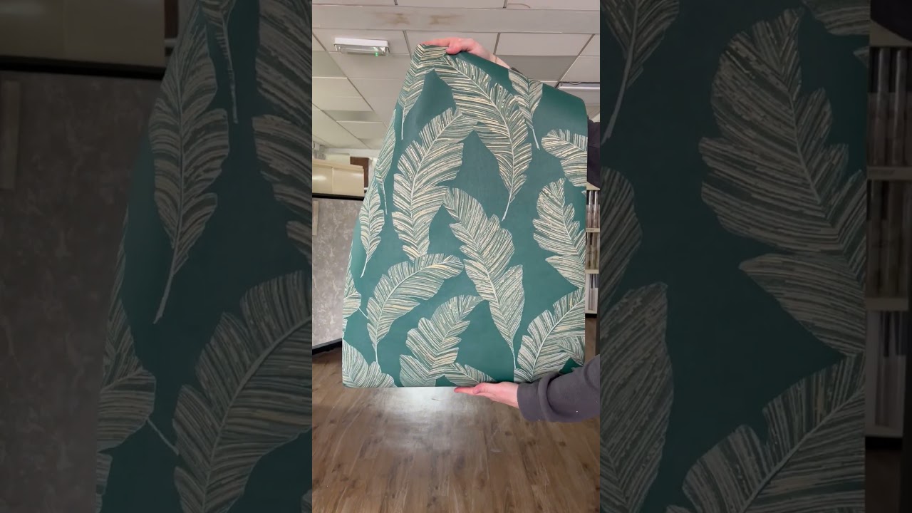 Grandeco Vertical Art Tempo Feather Green Wallpaper A62202