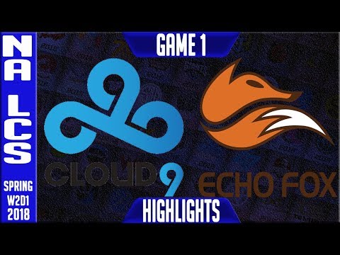 C9 vs FOX Highlights | NALCS Spring 2018 S8 W2D1 | Cloud9 vs Echo Fox Highllights