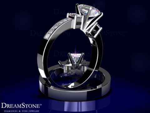 Baguette and Princess-Cut Diamond Ring in Platinum with 1/2 Carat TDW