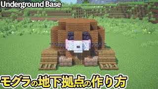【マイクラ】かわいいモグラさんのお家の作り方 / 地下拠点【マイクラ建築】[Minecraft Tutorial]   Mole House / Underground Base