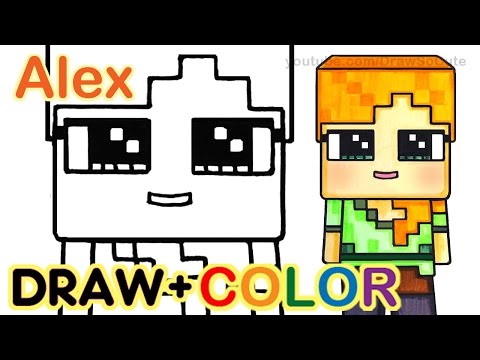 How to Draw Minecraft Alex Cute step by step