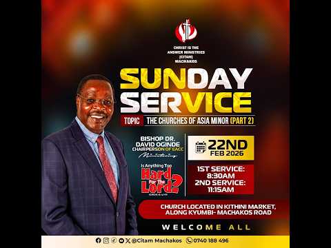 THE CHURCHES OF ASIA MINOR PART 2 || BSH. DR. DAVID OGINDE || 2ND SERVICE || 22ND FEBRUARY 2026.