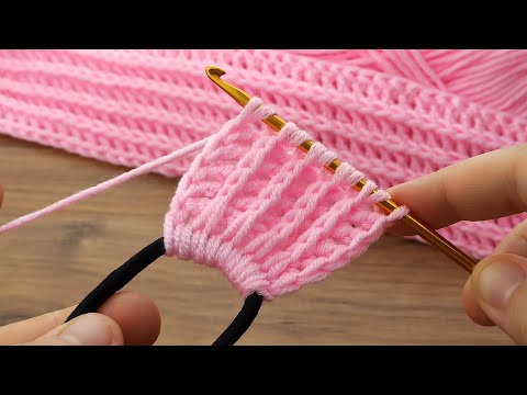⚡⚡Woow...!!!!⚡⚡ Very easy Tunisian crochet chain very stylish hair band making #crochet