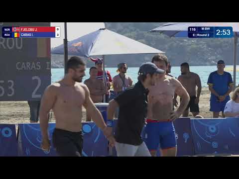 Round 2 Men's BW - 90 kg: J. FJELDBU (NOR) v. I. CARAS (ROU)