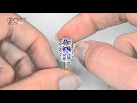 E5698 - Tanzanite 0.56CT And Diamond 9K White Gold Ring