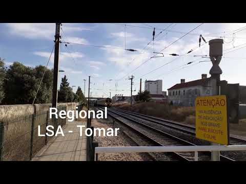 Comboios ao fim de tarde nos Riachos