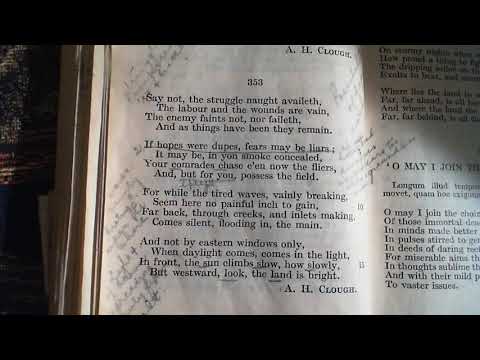 Say not, the struggle not availeth - A. H. Clough