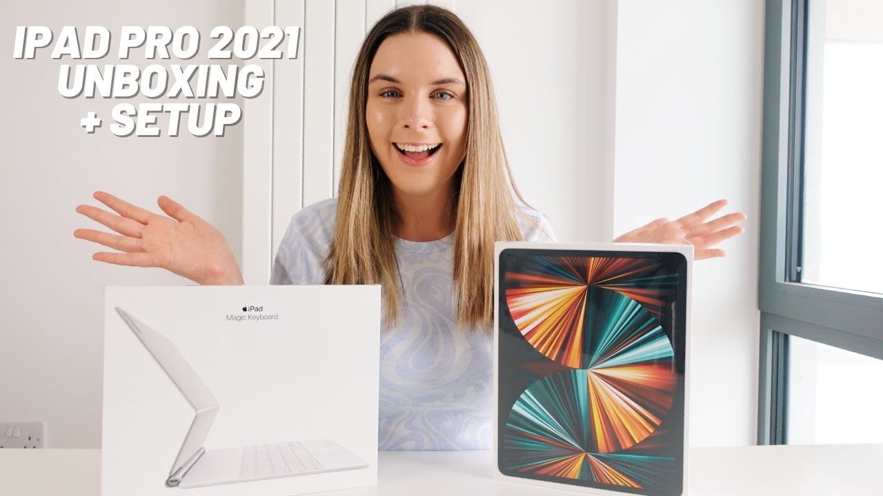 M1 iPad Pro 12.9" (2021) 5G with white Magic Keyboard // unboxing, set-up, accessories + MORE!
