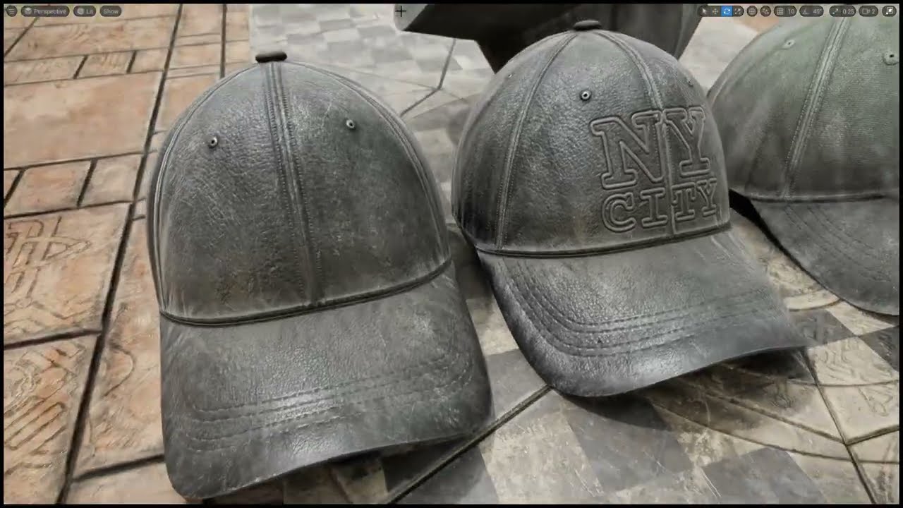 Low-poly Baseball cap  3D model - PBR  (Just as a showcase)