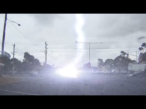 Insane Lightning Strike Hits Car In Australia