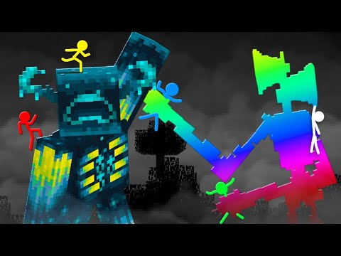 Stickman VS Minecraft: Rainbow Sirenhead Vs Giant Warden - AVM Shorts Animation