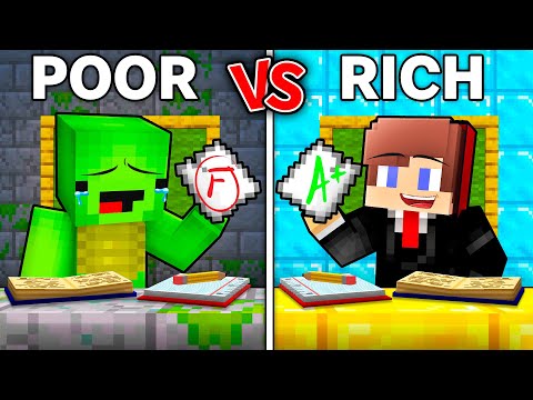 Mikey POOR vs JJ RICH Student Survival Battle in Minecraft ! - Maizen