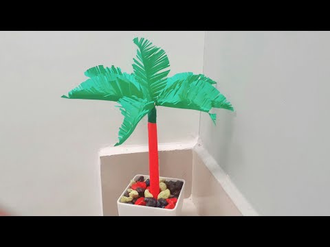 coconut tree making with paper