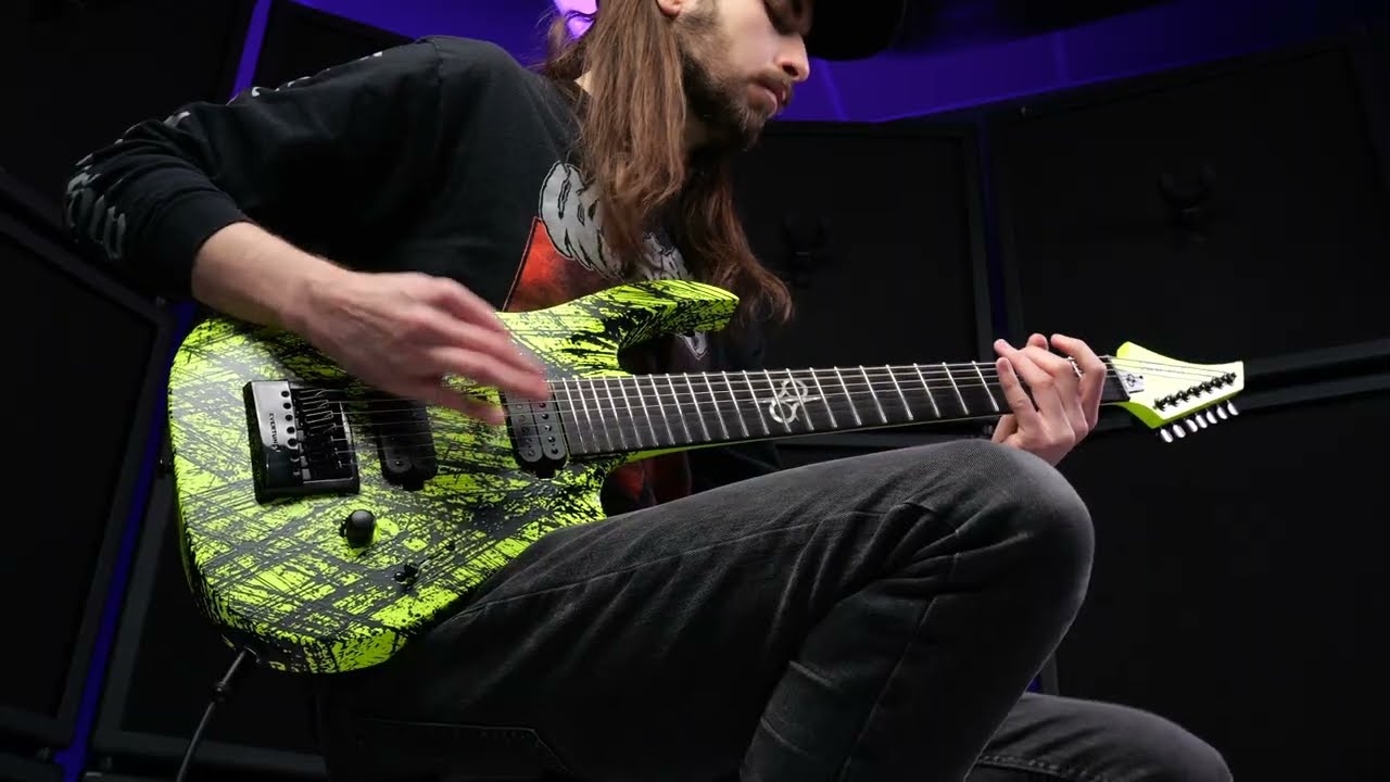 Solar A1.7LN CANIBALISMO+ 7-String Electric Guitar - Lemon Neon Matte