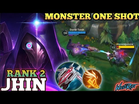 JHIN 100% CRIT. LAST SHOT DAMAGE! HIT & RUN MVP PLAY - TOP 2 GLOBAL JHIN BY David Tarah - WILD RIFT