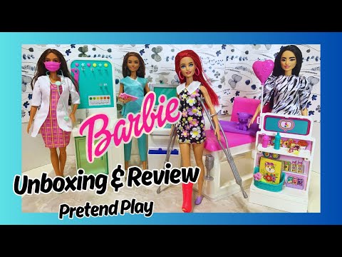 BARBIE PLAYSET Unboxing and Review - Fast Cast Clinic 🌺 Pretend Play