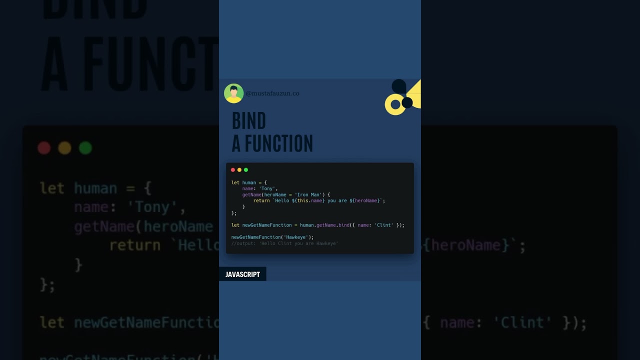 Javascript, Bind A Function #javascript #shorts