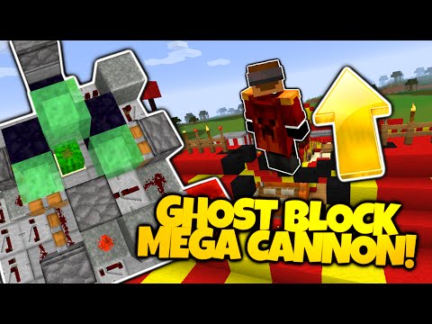 Minecraft Redstone | GHOST SLIME MEGA CANNON | Slime Ghost Block Tutorial (Minecraft Glitches)