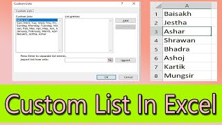 Create a Custom List in Ms Excel