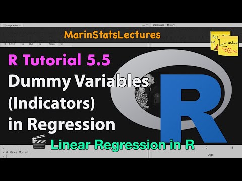 Dummy Variables or Indicator Variables in R | R Tutorial 5.5 | MarinStatsLectures
