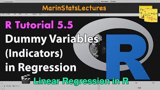 Dummy Variables or Indicator Variables in R | R Tutorial 5.5 | MarinStatsLectures