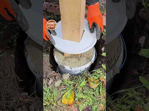 Best Method to Set a Fence Post with a Bucket! #farming