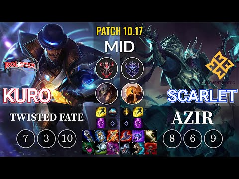 KT Kuro Twisted Fate vs EM Scarlet Azir Mid - KR Patch 10.17