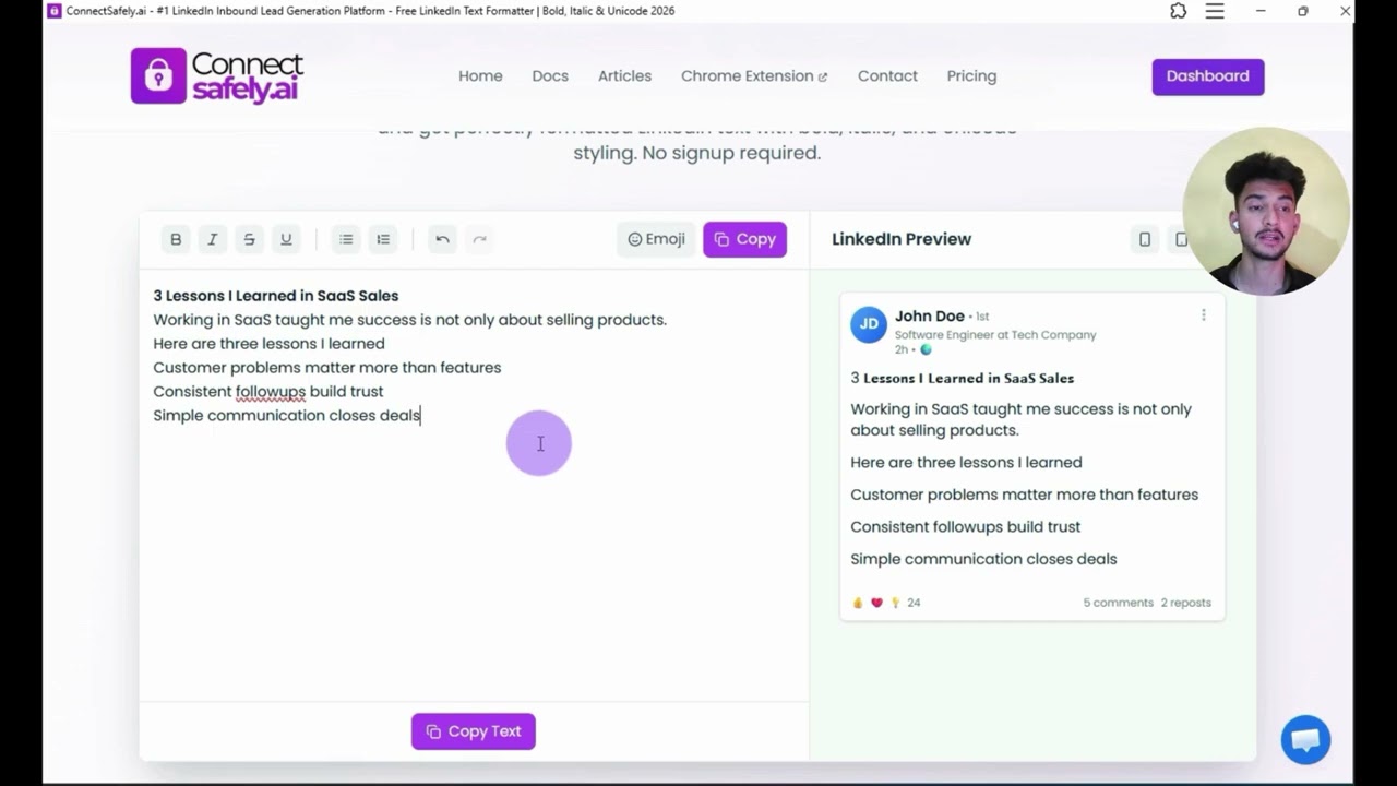 Format Your LinkedIn Posts Perfectly (Free Text Formatter Tool)