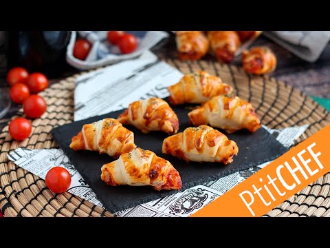 La meilleure recette pour votre apéritif : des CROISSANTS FEUILLETES PIZZA !