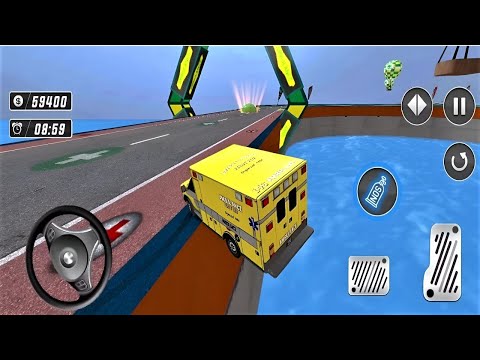 🚑Ambulance Stunts Driving Mega Ramp - Ambulance Impossible Track Driving - Ambulance Game - Gameplay